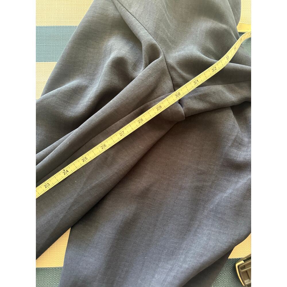 BCBGeneration Navy Wide Leg Palazzo Pants High Rise Minimalist Flowy Trouser M - Picture 8 of 9